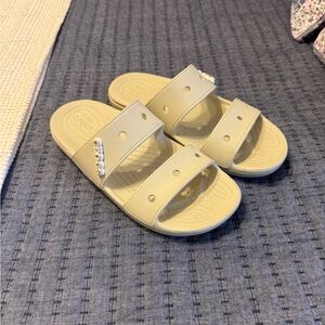CROCS Light Tan Slide Sandals